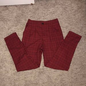 Red Plaid Forever 21 Pants